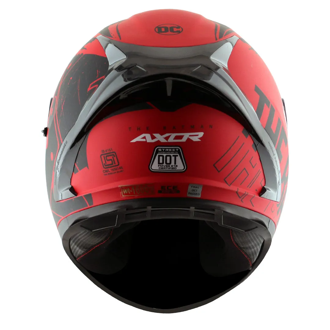 AXOR Street Dc Batman Dull Red Black Full Face Helmet