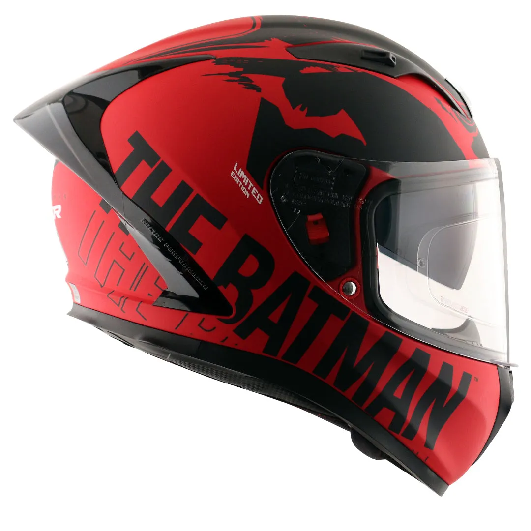 AXOR Street Dc Batman Dull Red Black Full Face Helmet
