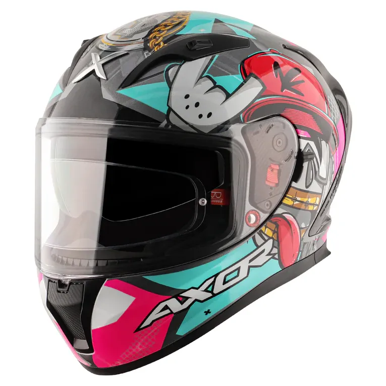 AXOR Street Hiphop Grey Mint Full Face Helmet
