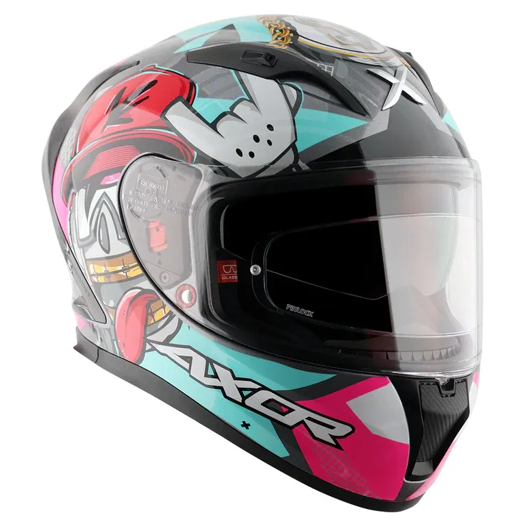 AXOR Street Hiphop Grey Mint Full Face Helmet