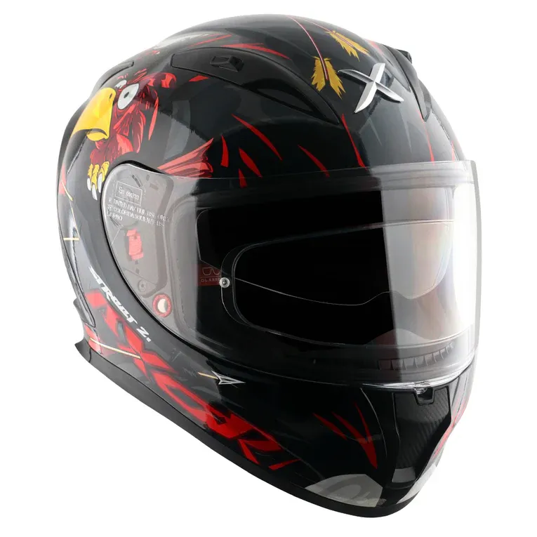 AXOR Street Zazu Dull Black Red Full Face Helmet