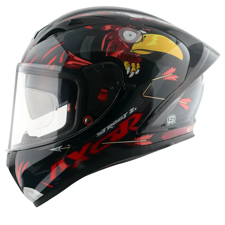 AXOR Street Zazu Dull Black Red Full Face Helmet