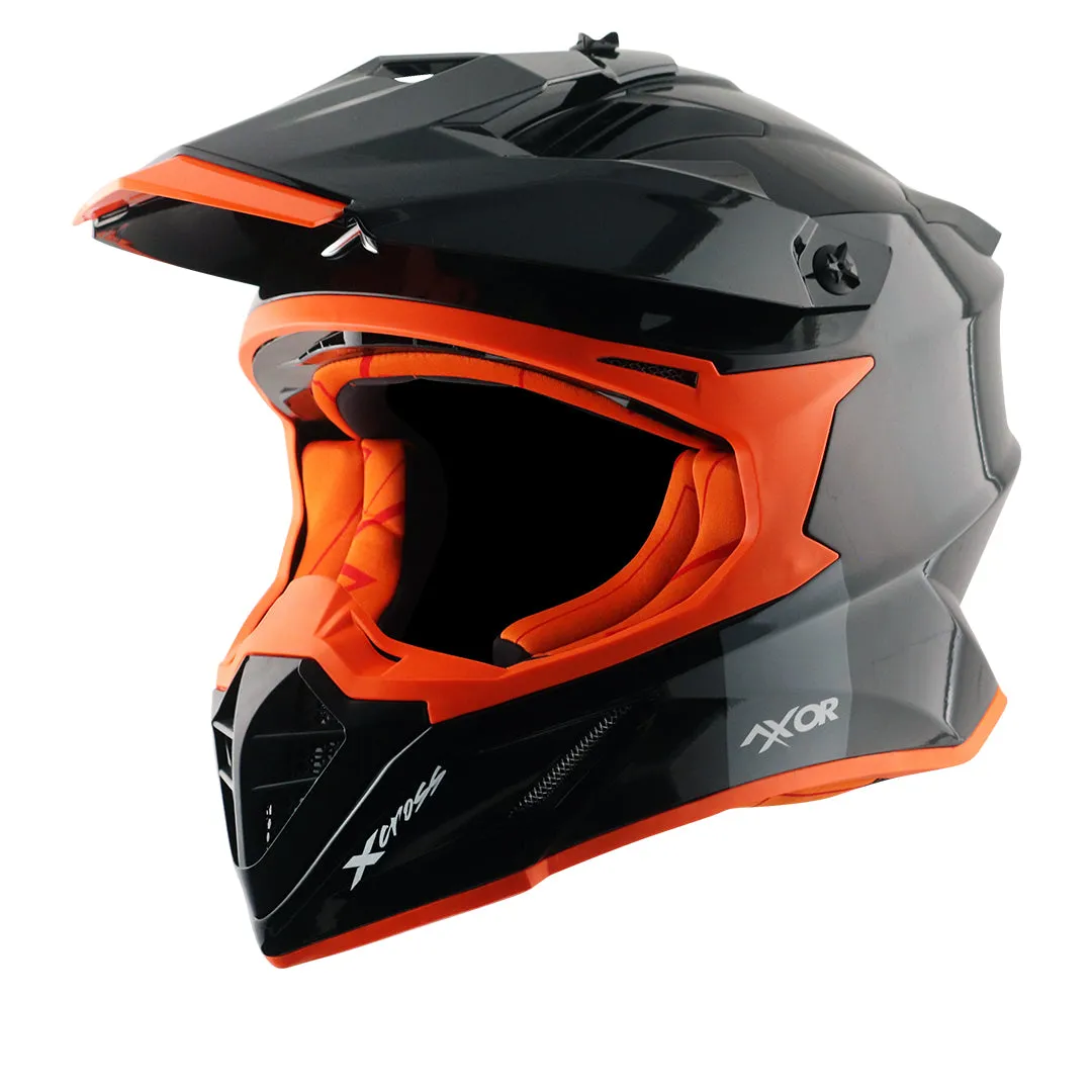 AXOR X Cross Dual Visor Sc Black Orange Off Road Helmet