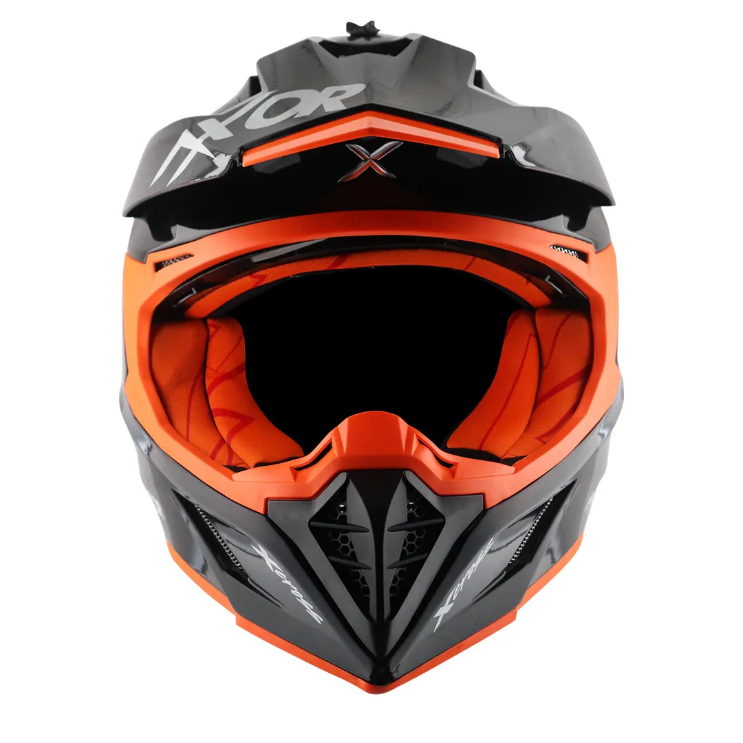 AXOR X Cross Dual Visor Sc Black Orange Off Road Helmet