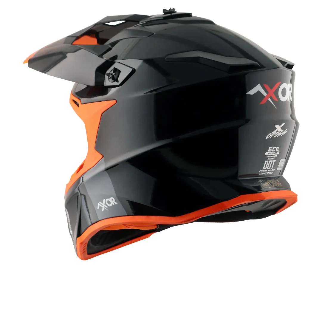 AXOR X Cross Dual Visor Sc Black Orange Off Road Helmet