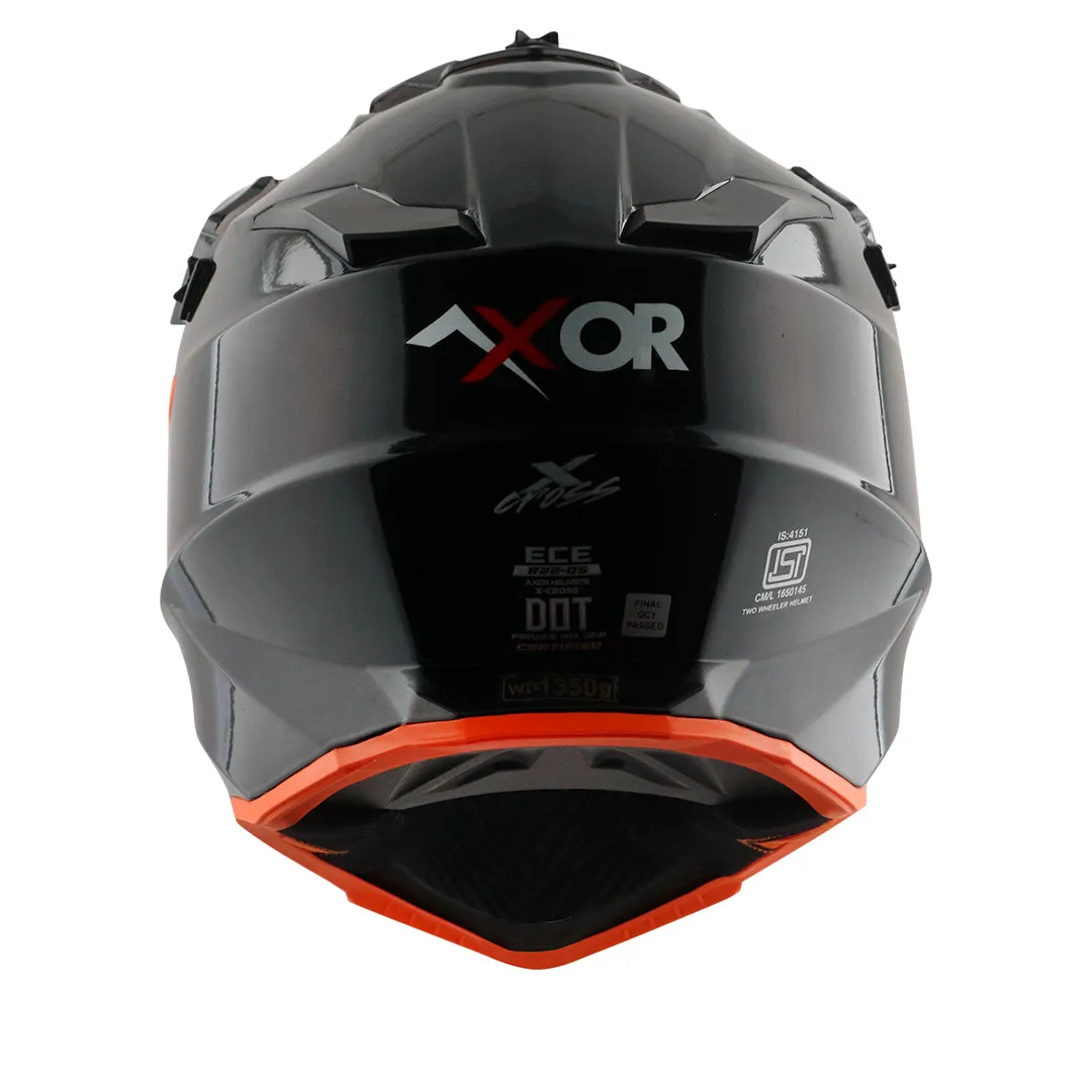 AXOR X Cross Dual Visor Sc Black Orange Off Road Helmet
