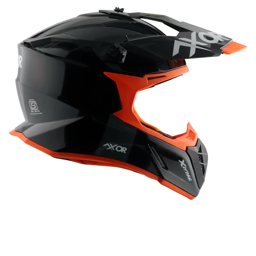 AXOR X Cross Dual Visor Sc Black Orange Off Road Helmet