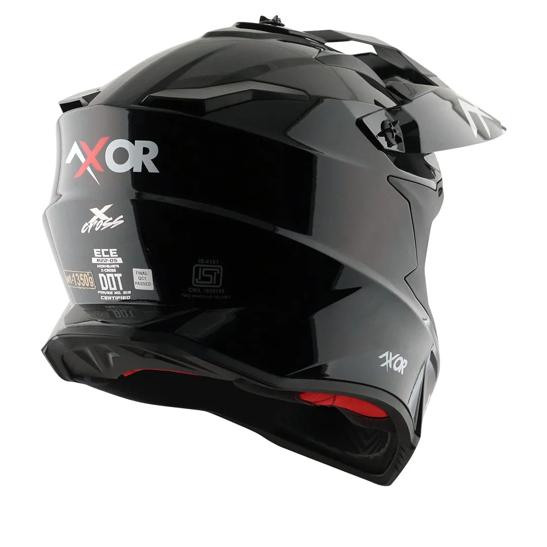 AXOR X Cross Dual Visor Sc Black Red Off Road Helmet