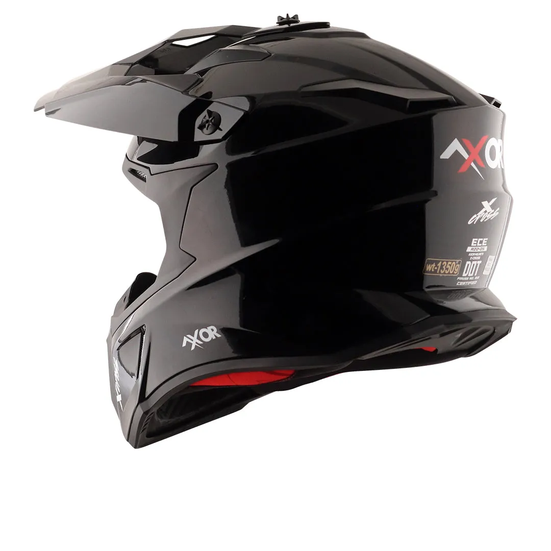 AXOR X Cross Dual Visor Sc Black Red Off Road Helmet