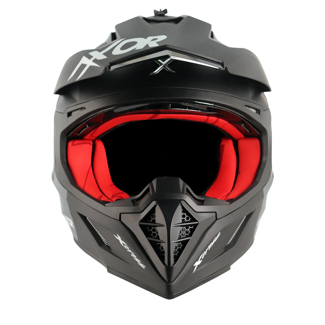 AXOR X Cross Dual Visor Sc Dull Black Red Off Road Helmet