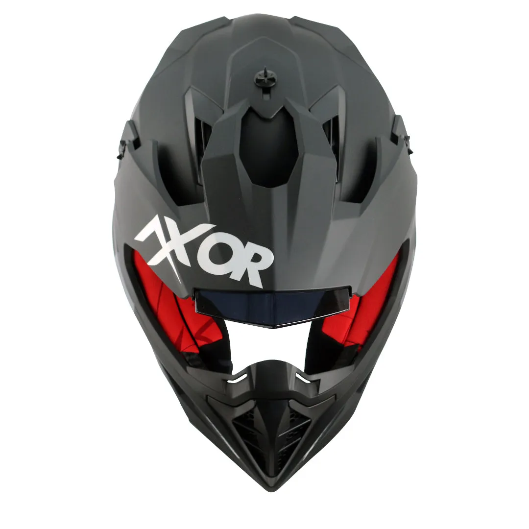AXOR X Cross Dual Visor Sc Dull Black Red Off Road Helmet
