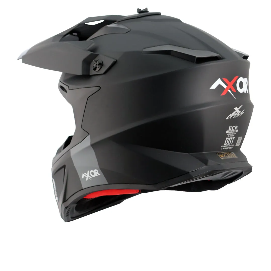 AXOR X Cross Dual Visor Sc Dull Black Red Off Road Helmet