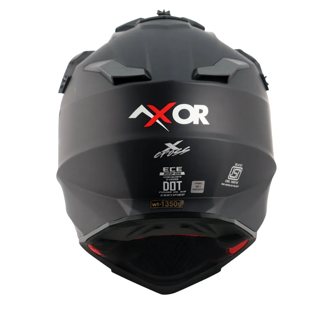 AXOR X Cross Dual Visor Sc Dull Black Red Off Road Helmet