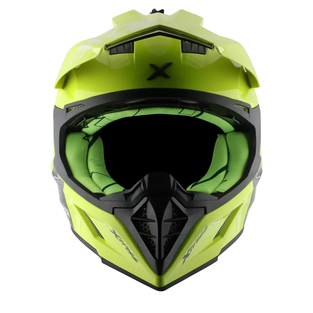 AXOR X Cross Dual Visor Sc Neon Yellow Green Off Road Helmet