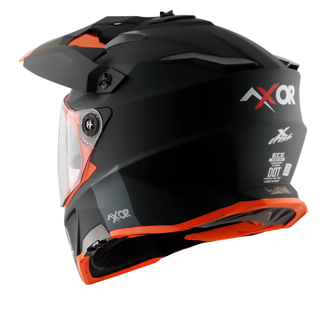 AXOR X Cross Dull Black Orange Off Road Helmet
