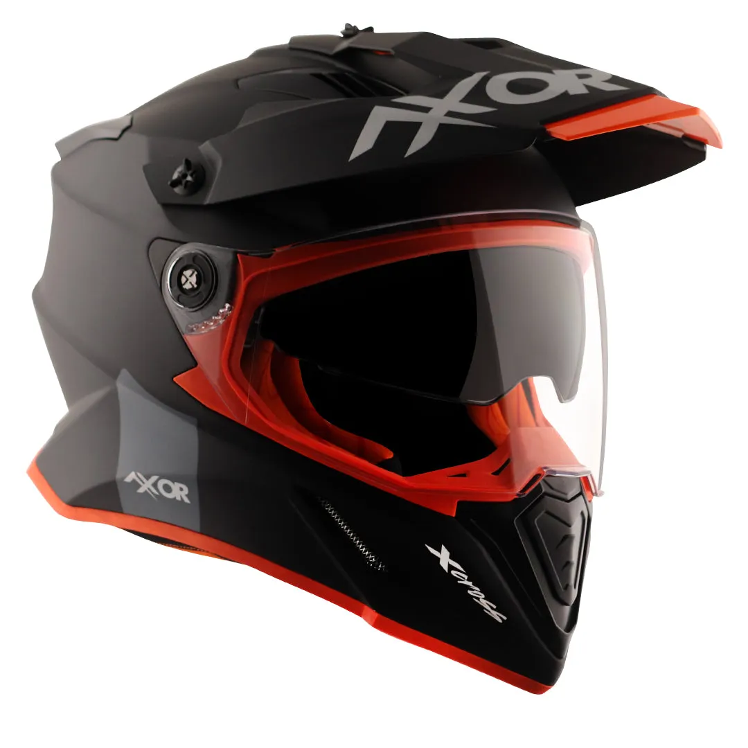 AXOR X Cross Dull Black Orange Off Road Helmet