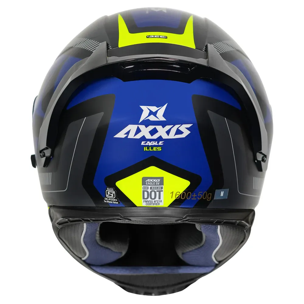 AXXIS 109Bsv Eagle Sv Illes A5 Neon Yellow Full Face Helmet