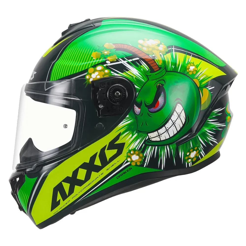 AXXIS 112C Draken S Boms A6 Gloss Green Full Face Helmet