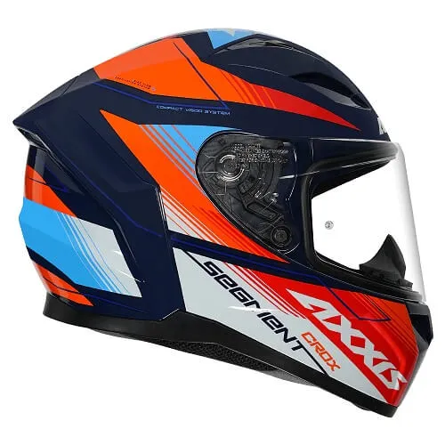 AXXIS 117D Seg Dot Crox C7 Gloss Blue Full Face Helmet