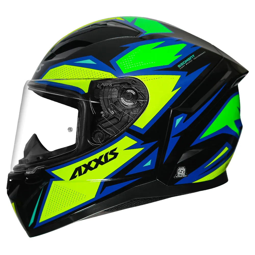 AXXIS 117D Seg Dot Mad B3 Gloss Fluo Yellow Full Face Helmet