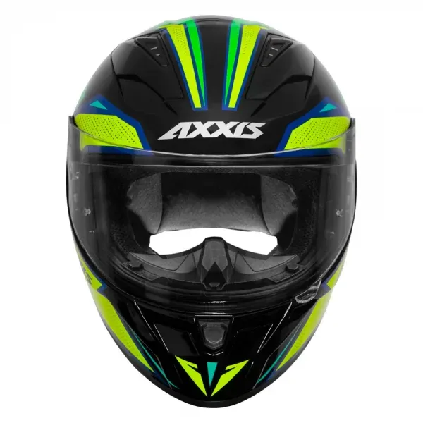 AXXIS 117D Seg Dot Mad B3 Gloss Fluo Yellow Full Face Helmet