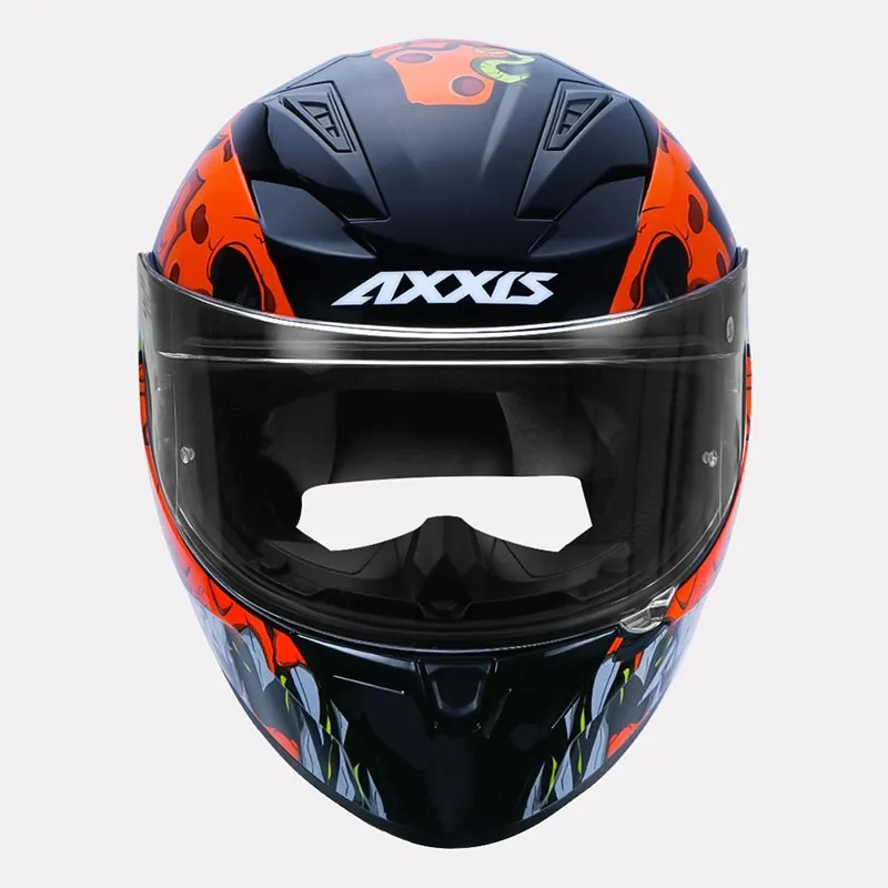 AXXIS 117D Seg Dot Scratch B4 Gloss Fluo Orange Full Face Helmet