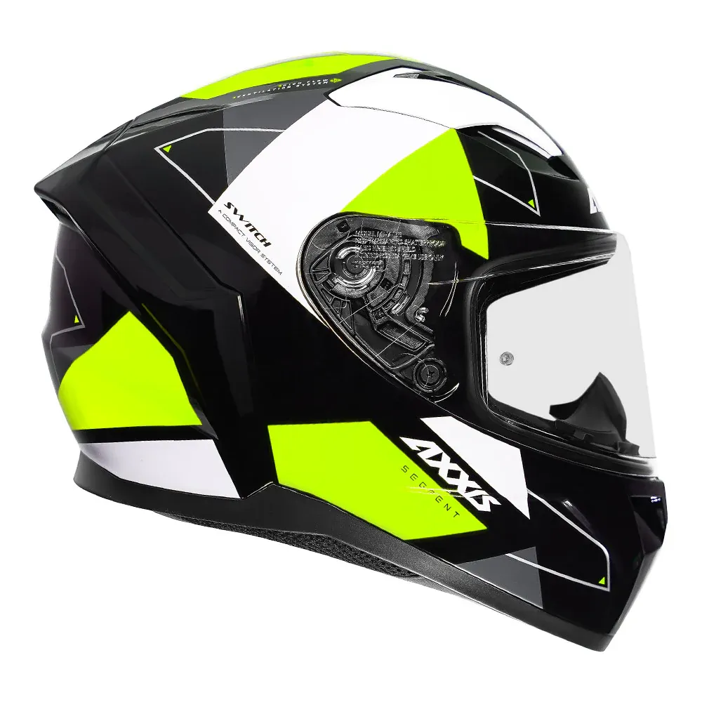 AXXIS 117D Seg Dot Switch B3 Gloss Fluo Yellow Full Face Helmet
