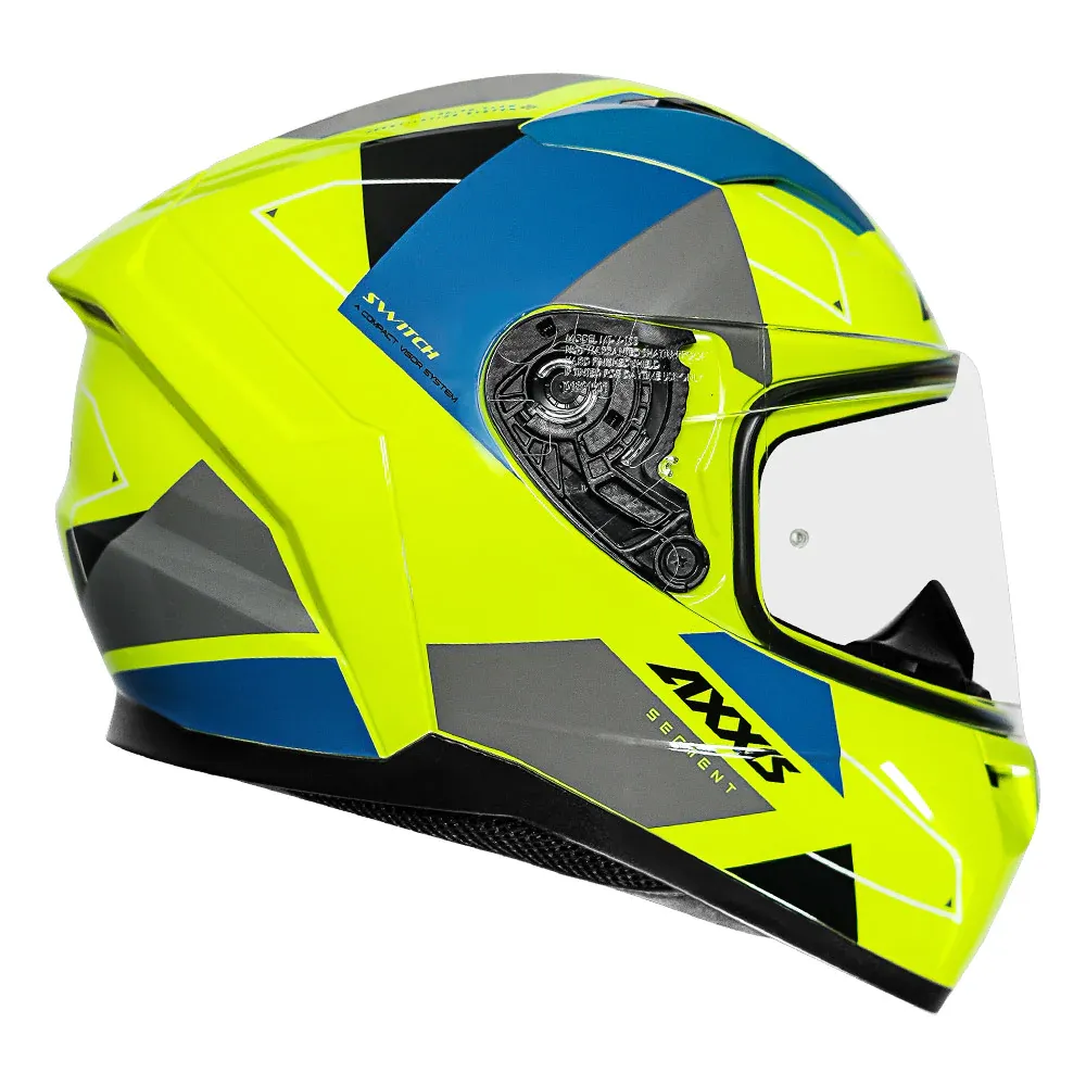 AXXIS 117D Seg Dot Switch E3 Gloss Fluo Yellow Full Face Helmet