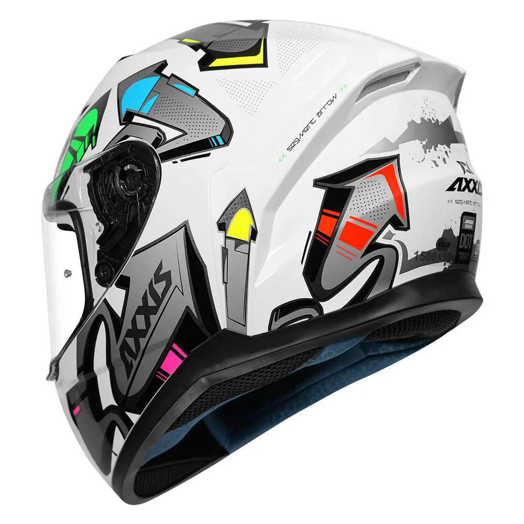 AXXIS 117D Segment Dot Arrows A2 Gloss Grey Full Face Helmet