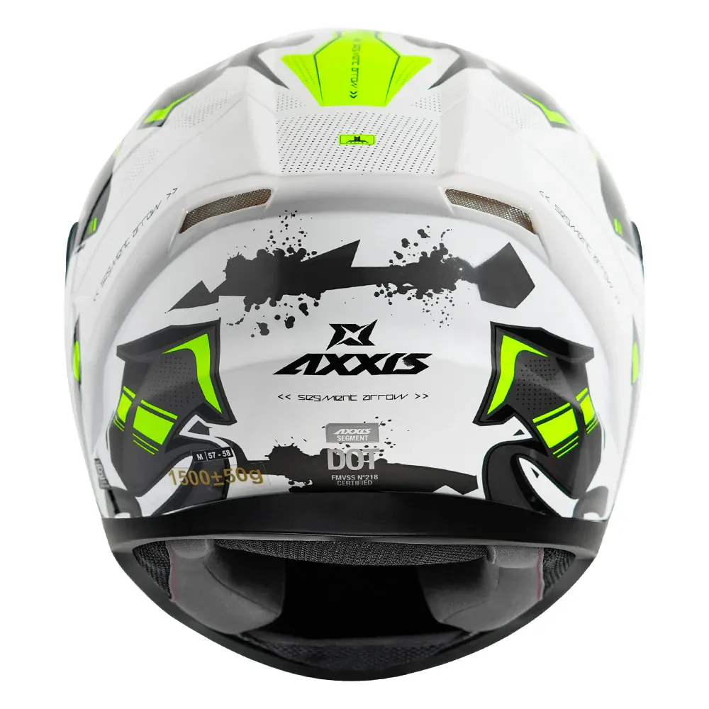 AXXIS 117D Segment Dot Arrows A3 Gloss Yellow Full Face Helmet