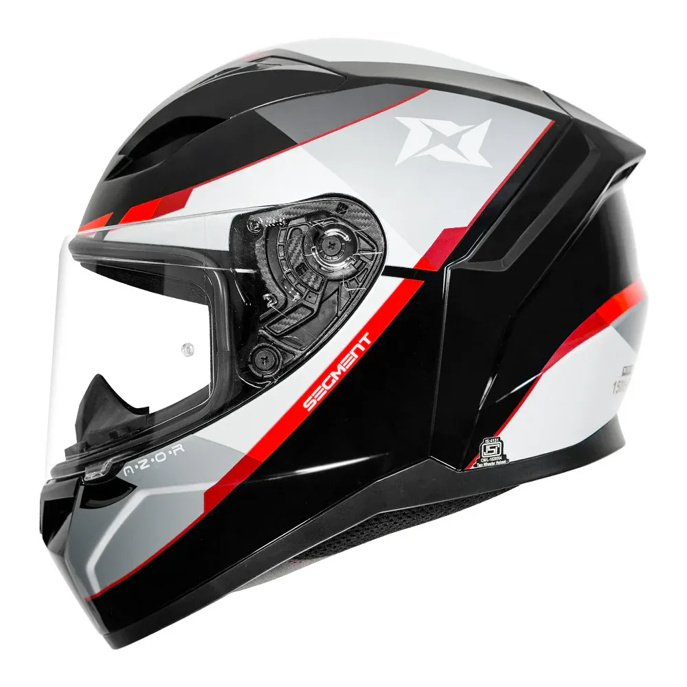 AXXIS 117D Segment Dot Azor B2 Gloss Black Red Full Face Helmet