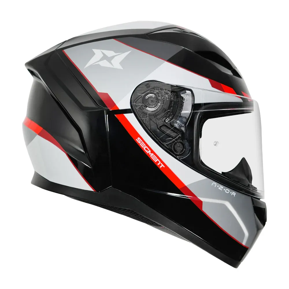 AXXIS 117D Segment Dot Azor B2 Gloss Black Red Full Face Helmet