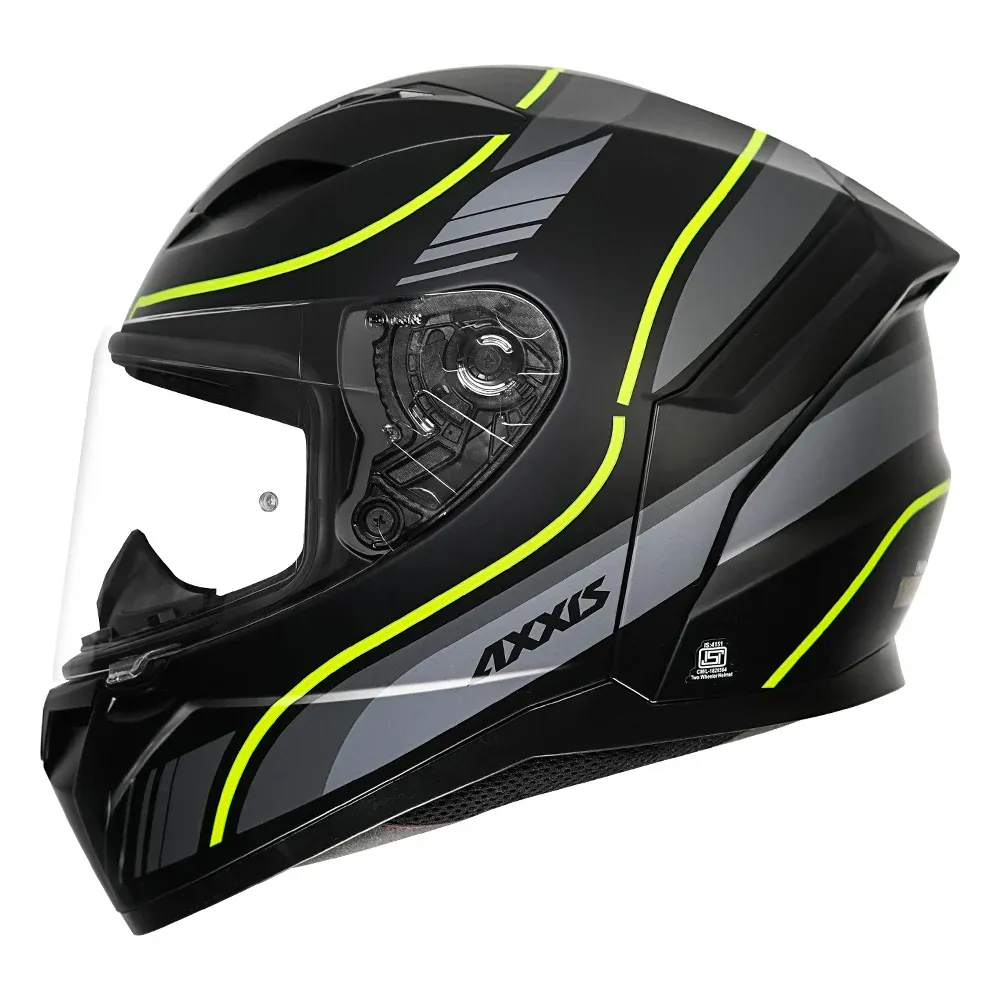 AXXIS 117D Segment Dot Neyva B3 Matt Black Neon Yellow Full Face Helmet