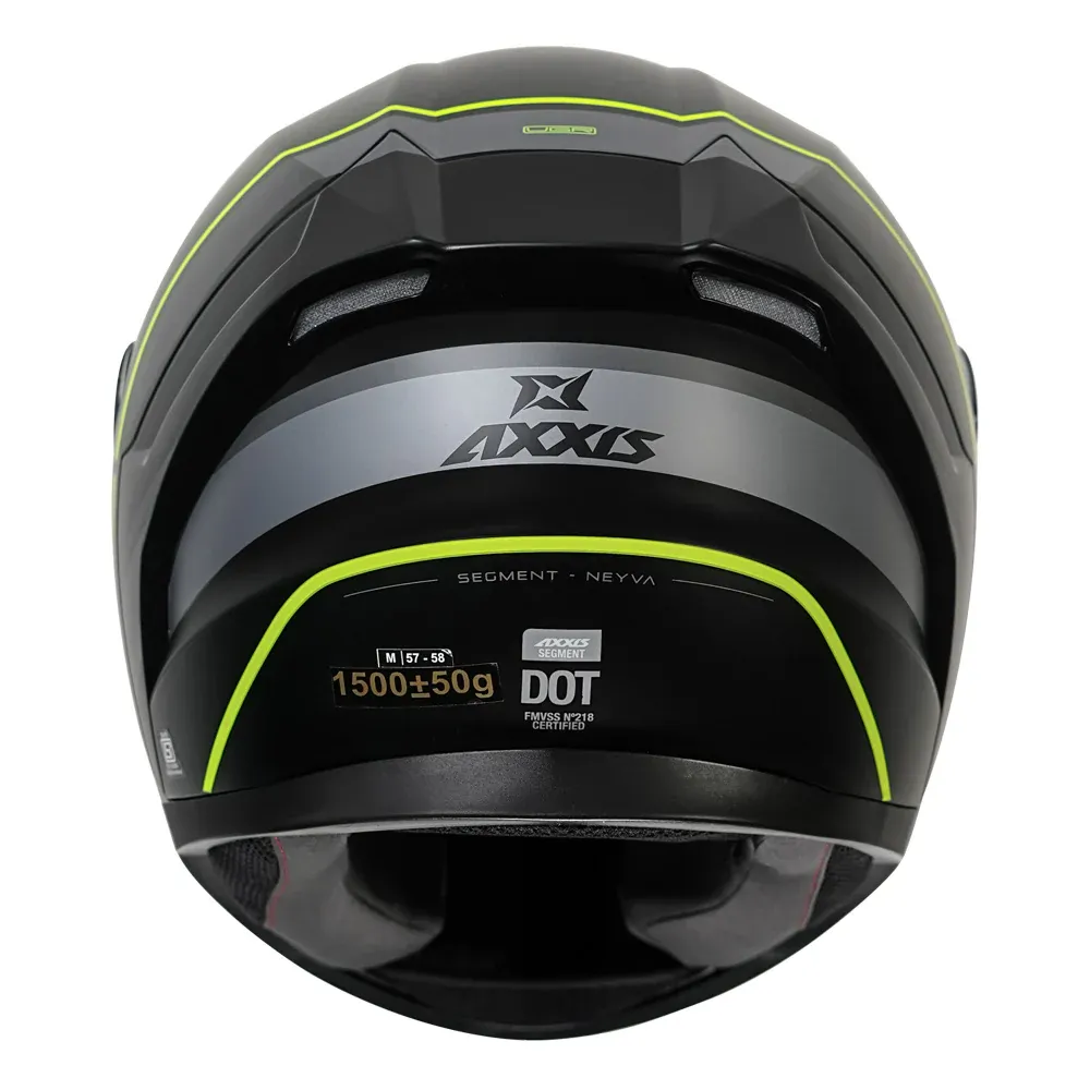 AXXIS 117D Segment Dot Neyva B3 Matt Black Neon Yellow Full Face Helmet