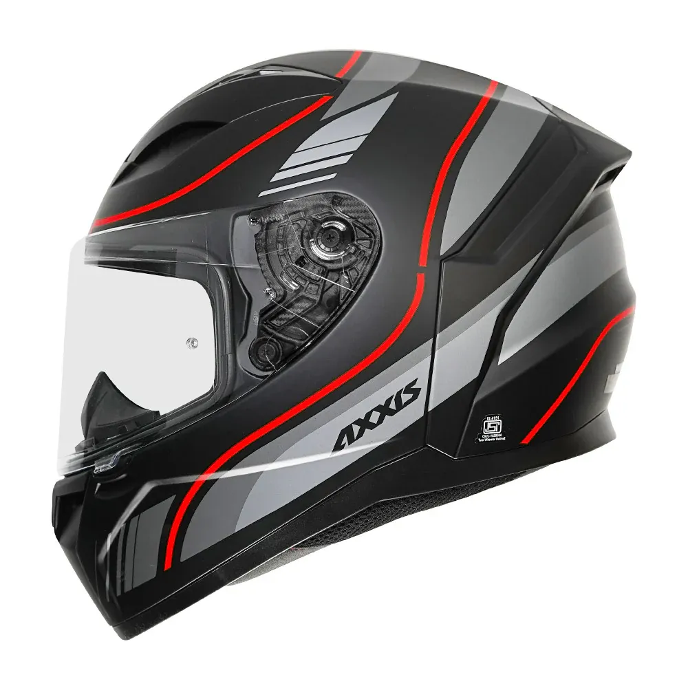 AXXIS 117D Segment Dot Neyva B5 Matt Black Red Full Face Helmet