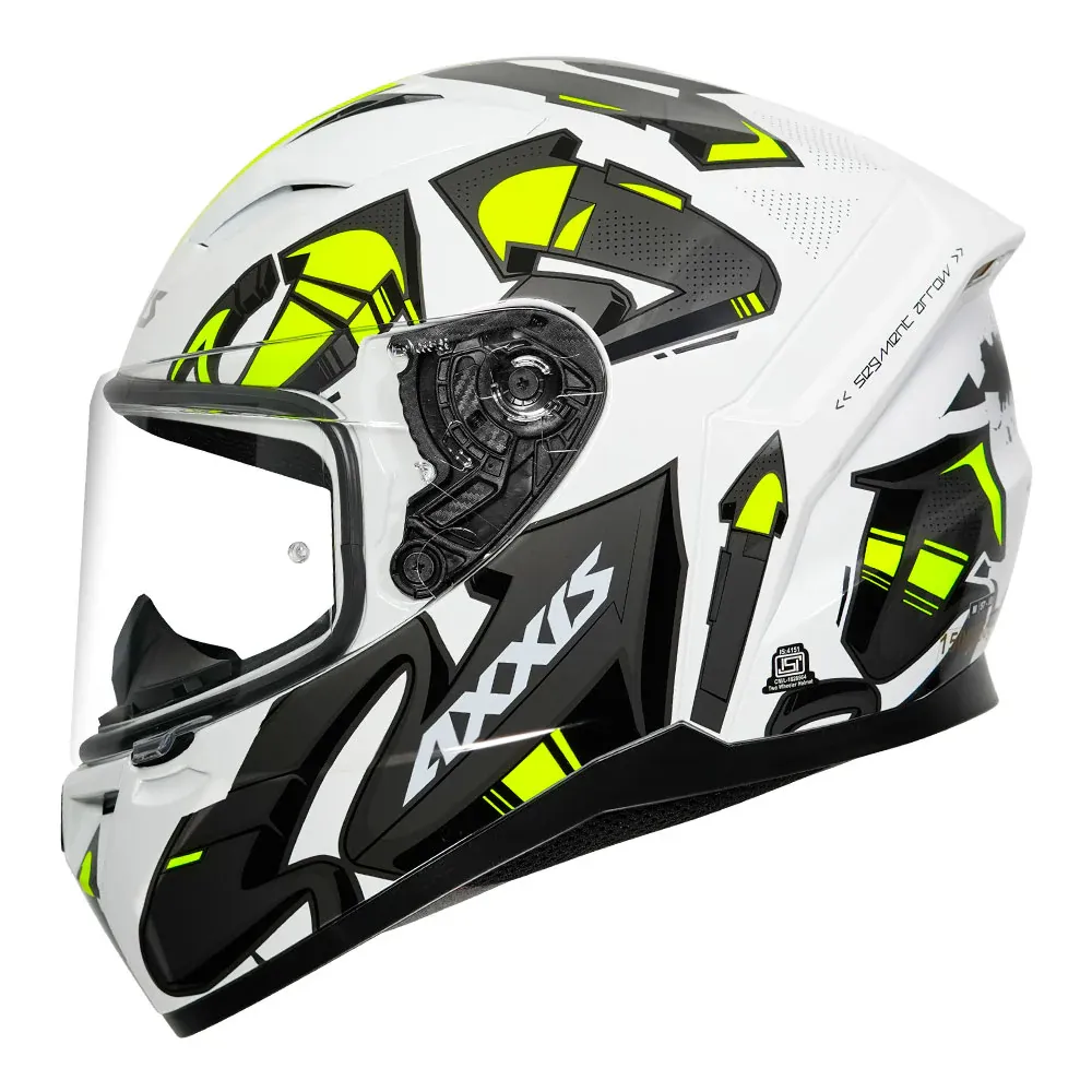 AXXIS 117N Arrows C13 Neon Yellow Full Face Helmet
