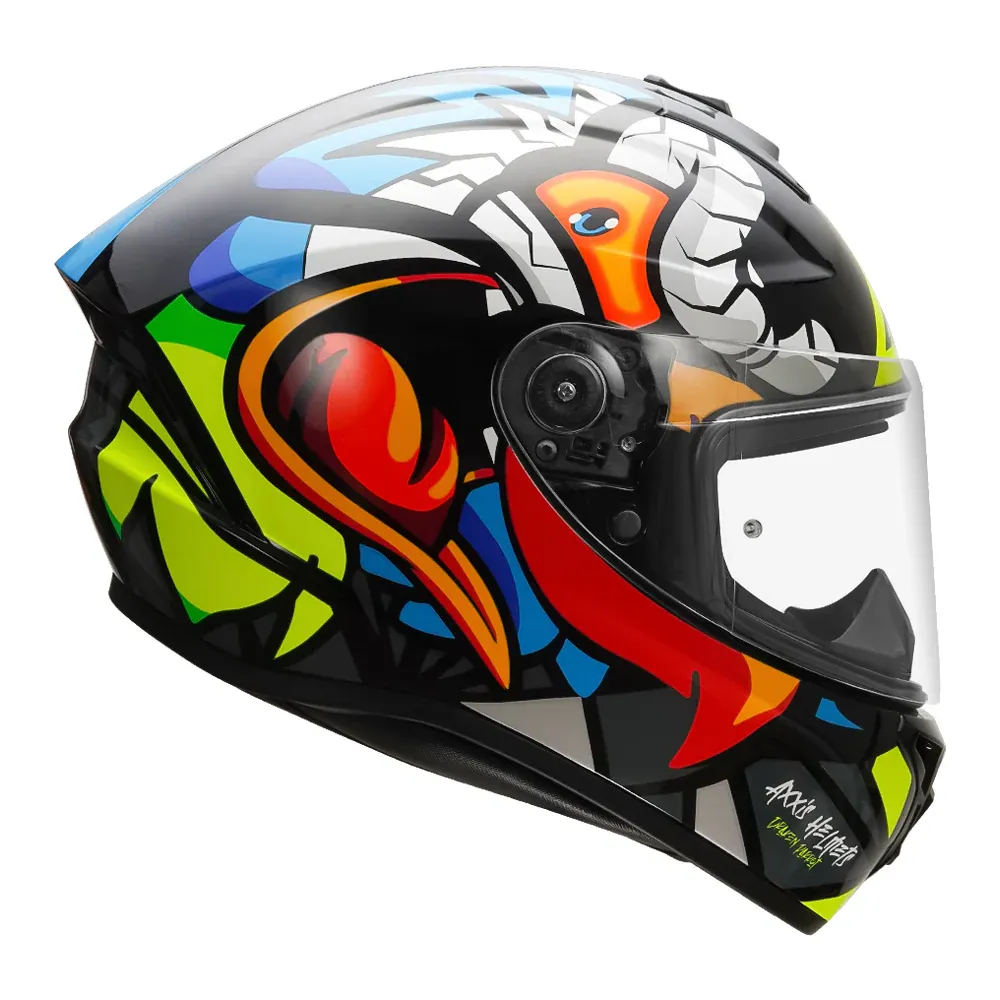 AXXIS Draken Parrot Black Full Face Helmet