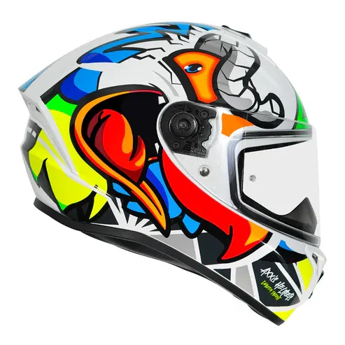 AXXIS Draken S Parrot A0 Gloss White Full Face Helmet
