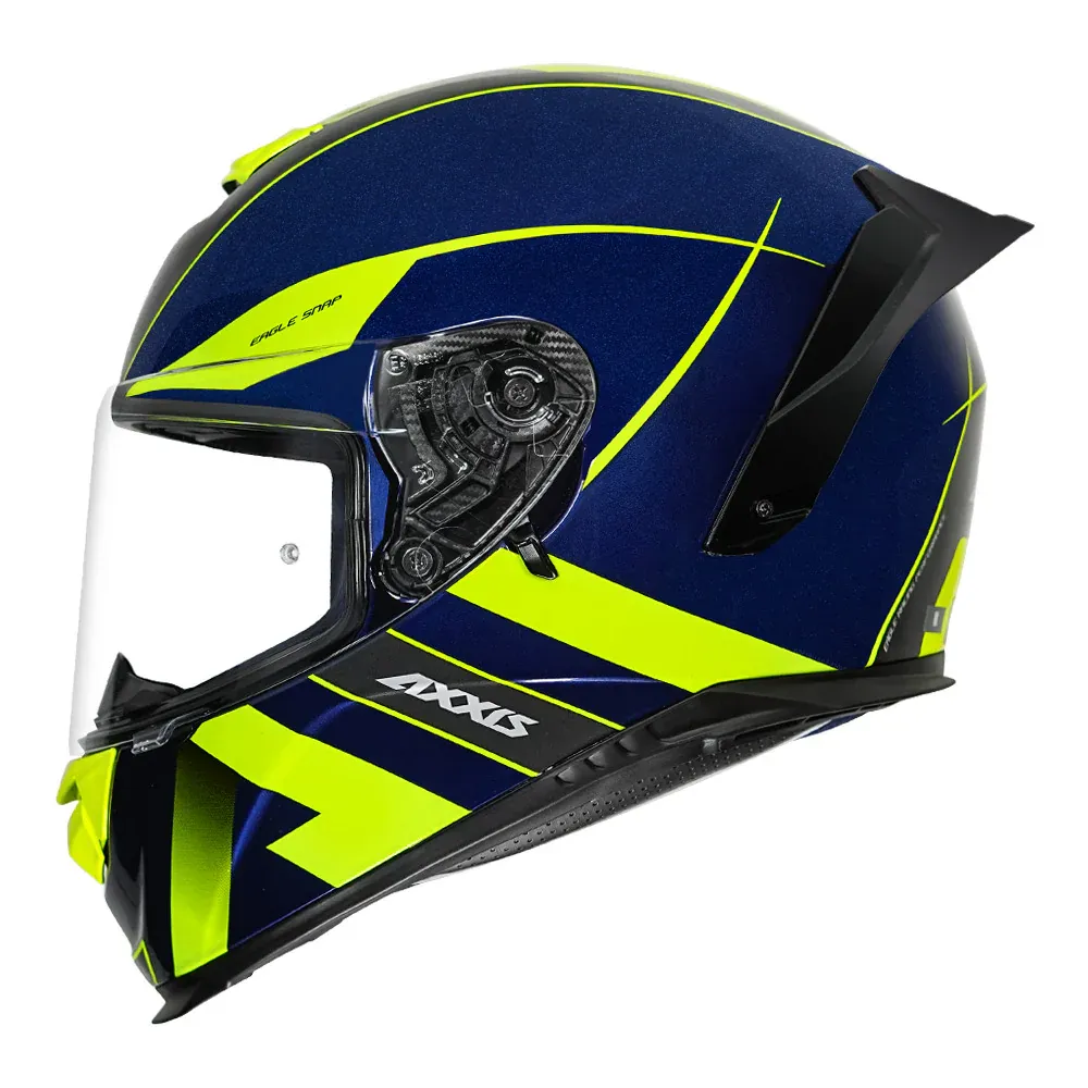 AXXIS Eagle Sv Snap C5 Gloss Neon Yellow Full Face Helmet