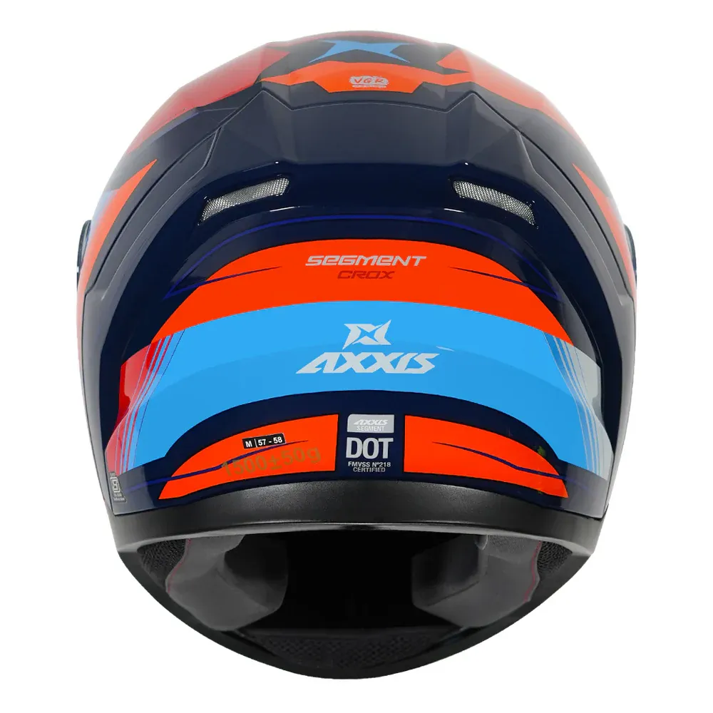 AXXIS Ff117D Segment Dot Crox C7 Gloss Blue Full Face Helmet