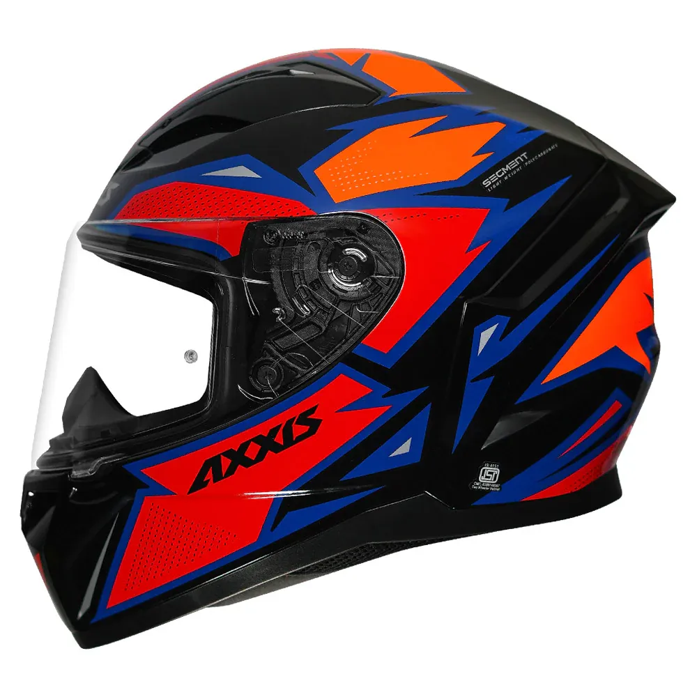 AXXIS Ff117D Segment Dot Mad B5 Gloss Red Full Face Helmet