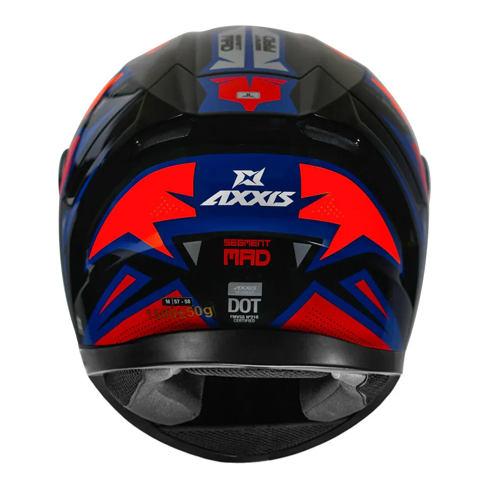 AXXIS Ff117D Segment Dot Mad B5 Gloss Red Full Face Helmet