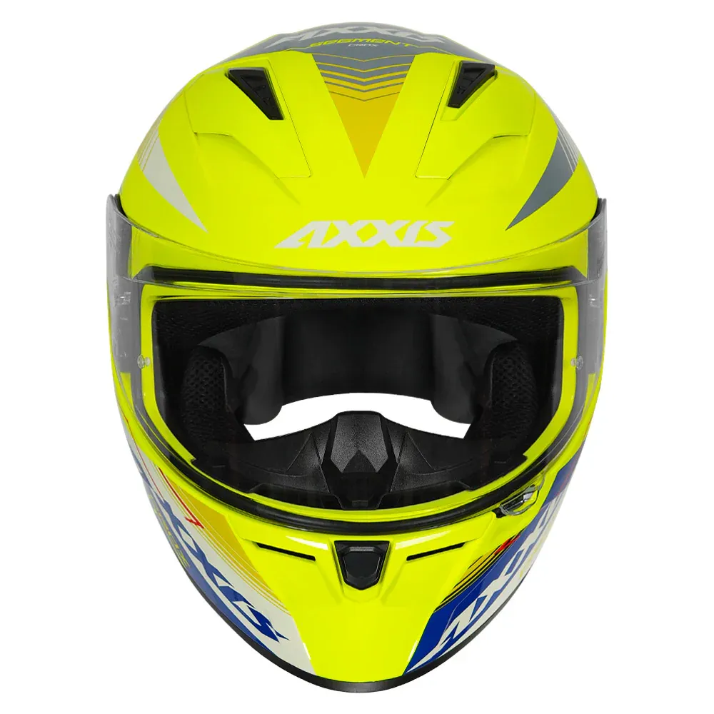 AXXIS Ff117D Sement Dot Crox D13 Gloss Fluro Yellow Full Face Helmet