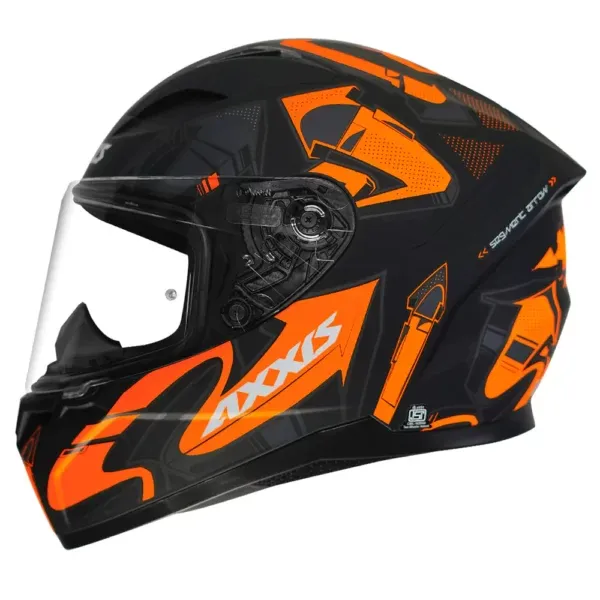 AXXIS Seg Dot Arrows B4 Matt Fluo Orange Full Face Helmet