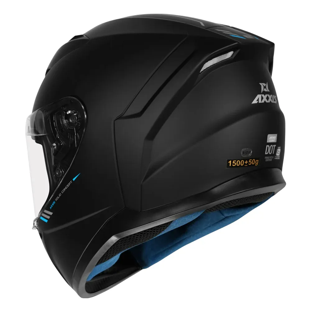 AXXIS Segment Solid Matt Black Full Face Helmet