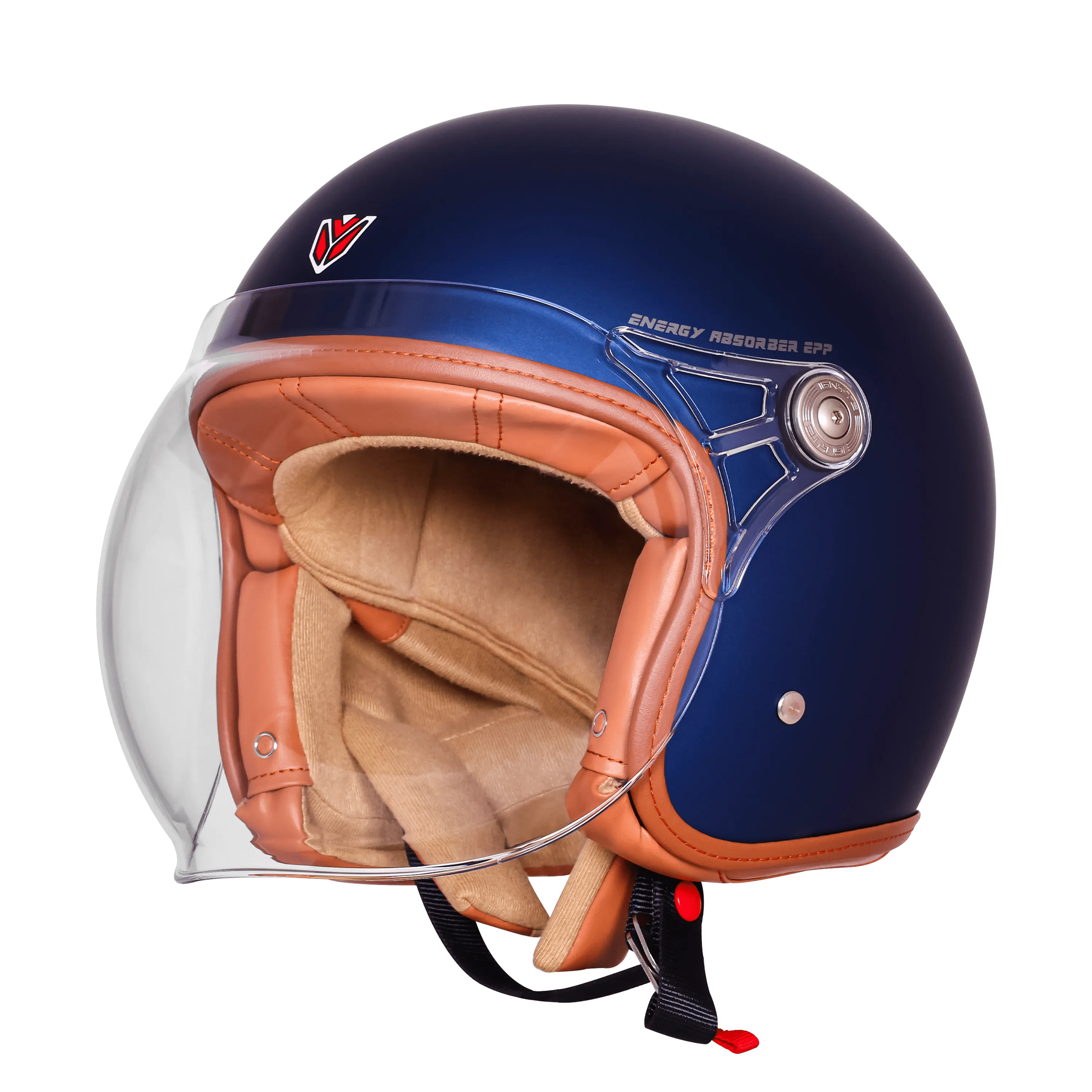 Ignyte Ign 58 Armada Blue Light Orange Half Face Helmet