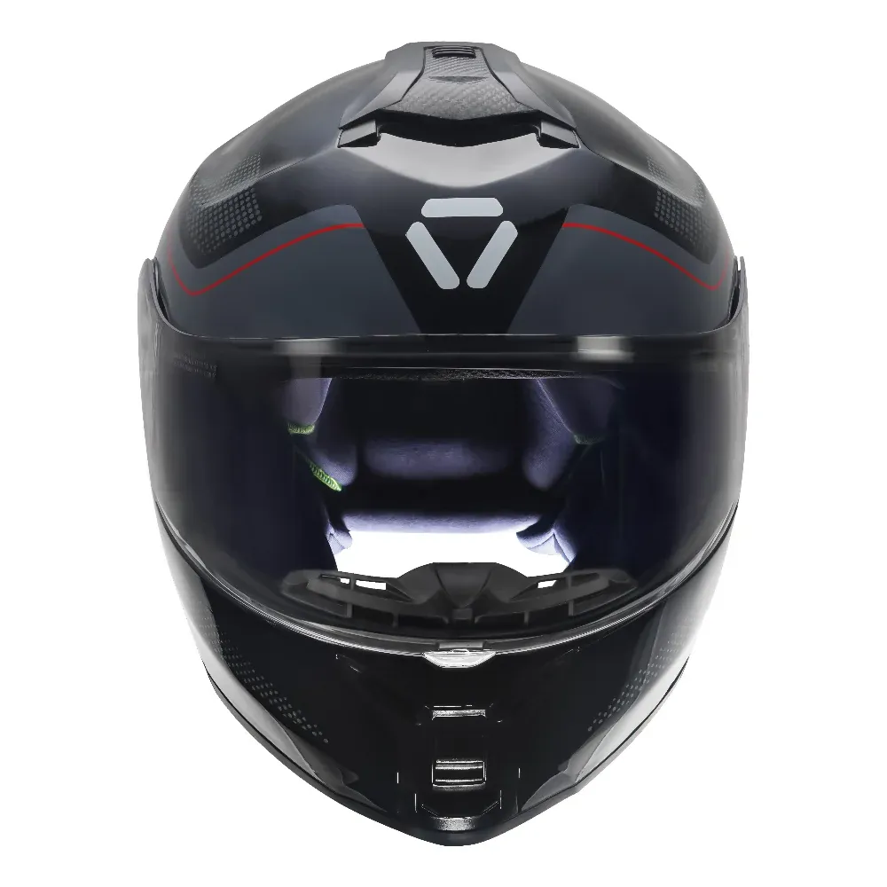 KORDA Discovery Wave Gloss Black Red Full Face Helmet
