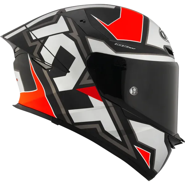 Kyt Revo Electron Matt Grey Red Full Face Helmet