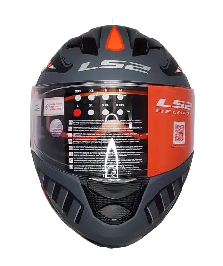 LS2 320 Badas Black Neon Orange Full Face Helmet