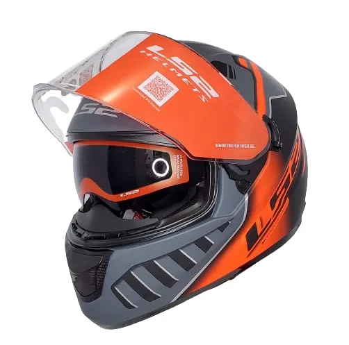 LS2 320 Badas Black Neon Orange Full Face Helmet